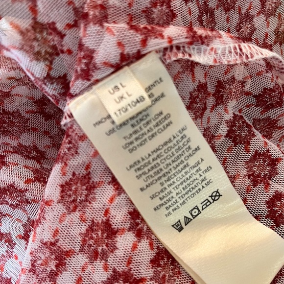 Free People Because I Love You! Printed Oversized Tunic Dress Sheer Large - Picture 7 of 11